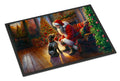 German Wirehaired Pointer and Santa Claus Doormat Indoor Outdoor 24H X 36W Front Door Mat Rugs for Entryway, Non Slip Washable Low Pile,