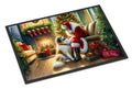 Great Pyrenees and Santa Claus Doormat Indoor Outdoor 18H X 27W Front Door Mat Rugs for Entryway, Non Slip Washable