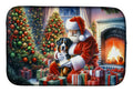 Greater Swiss Mountain Dog and Santa Claus Dish Drying Mat Absorbent Dish Drying Mat Pad for Kitchen Counter Dish Drainer Mat for Countertop, 14 x 21", Multicolor