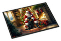 Labrador Retriever and Santa Claus Doormat Indoor Outdoor 18H X 27W Front Door Mat Rugs for Entryway, Non Slip Washable