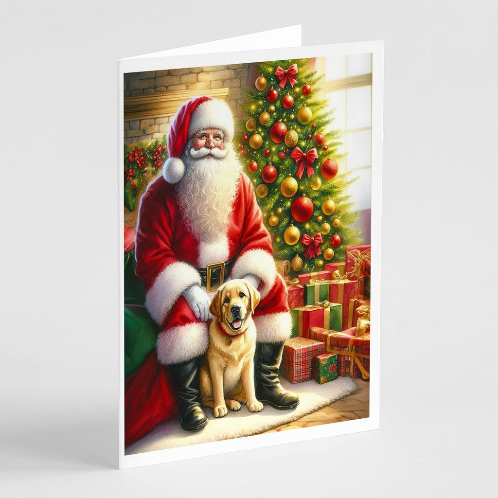 Labrador Retriever and Santa Claus Greeting Cards Pack of 8 Blank Cards with Envelopes Whimsical A7 Size 5x7