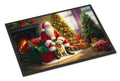 Labrador Retriever and Santa Claus Doormat Indoor Outdoor 24H X 36W Front Door Mat Rugs for Entryway, Non Slip Washable Low Pile,