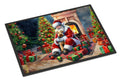 Lakeland Terrier and Santa Claus Doormat Indoor Outdoor 24H X 36W Front Door Mat Rugs for Entryway, Non Slip Washable Low Pile,