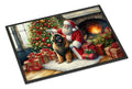Leonberger and Santa Claus Doormat Indoor Outdoor 24H X 36W Front Door Mat Rugs for Entryway, Non Slip Washable Low Pile,