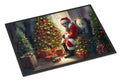 Miniature Pinscher and Santa Claus Doormat Indoor Outdoor 24H X 36W Front Door Mat Rugs for Entryway, Non Slip Washable Low Pile,