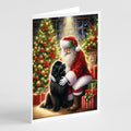 Newfoundland and Santa Claus Greeting Cards Pack of 8 Blank Cards with Envelopes Whimsical A7 Size 5x7