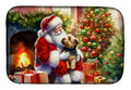 Norfolk Terrier and Santa Claus Dish Drying Mat Absorbent Dish Drying Mat Pad for Kitchen Counter Dish Drainer Mat for Countertop, 14 x 21", Multicolor
