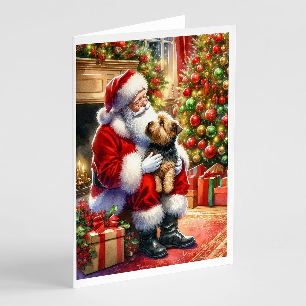 Norfolk Terrier and Santa Claus Greeting Cards Pack of 8 Blank Cards with Envelopes Whimsical A7 Size 5x7