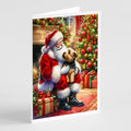 Norfolk Terrier and Santa Claus Greeting Cards Pack of 8 Blank Cards with Envelopes Whimsical A7 Size 5x7