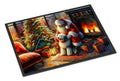 Old English Sheepdog and Santa Claus Doormat Indoor Outdoor 24H X 36W Front Door Mat Rugs for Entryway, Non Slip Washable Low Pile,