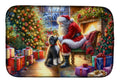 Portuguese Water Dog and Santa Claus Dish Drying Mat Absorbent Dish Drying Mat Pad for Kitchen Counter Dish Drainer Mat for Countertop, 14 x 21", Multicolor