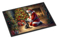 Scottish Terrier and Santa Claus Doormat Indoor Outdoor 24H X 36W Front Door Mat Rugs for Entryway, Non Slip Washable Low Pile,