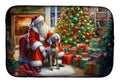 Weimaraner and Santa Claus Dish Drying Mat Absorbent Dish Drying Mat Pad for Kitchen Counter Dish Drainer Mat for Countertop, 14 x 21", Multicolor