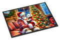 Westie and Santa Claus Doormat Indoor Outdoor 18H X 27W Front Door Mat Rugs for Entryway, Non Slip Washable
