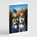 All American Akita Greeting Cards Pack of 8 Blank Cards with Envelopes Whimsical A7 Size 5x7