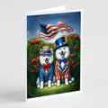 All American American Eskimo Greeting Cards Pack of 8 Blank Cards with Envelopes Whimsical A7 Size 5x7