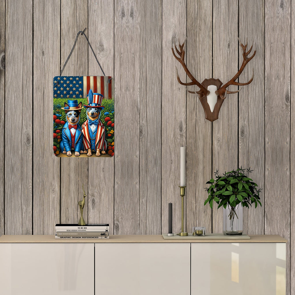 All American Australian Cattle Dog Wall or Door Hanging Prints Aluminum Metal Sign Kitchen Wall Bar Bathroom Plaque Home Decor Front Door Plaque, 12x16, Multicolor