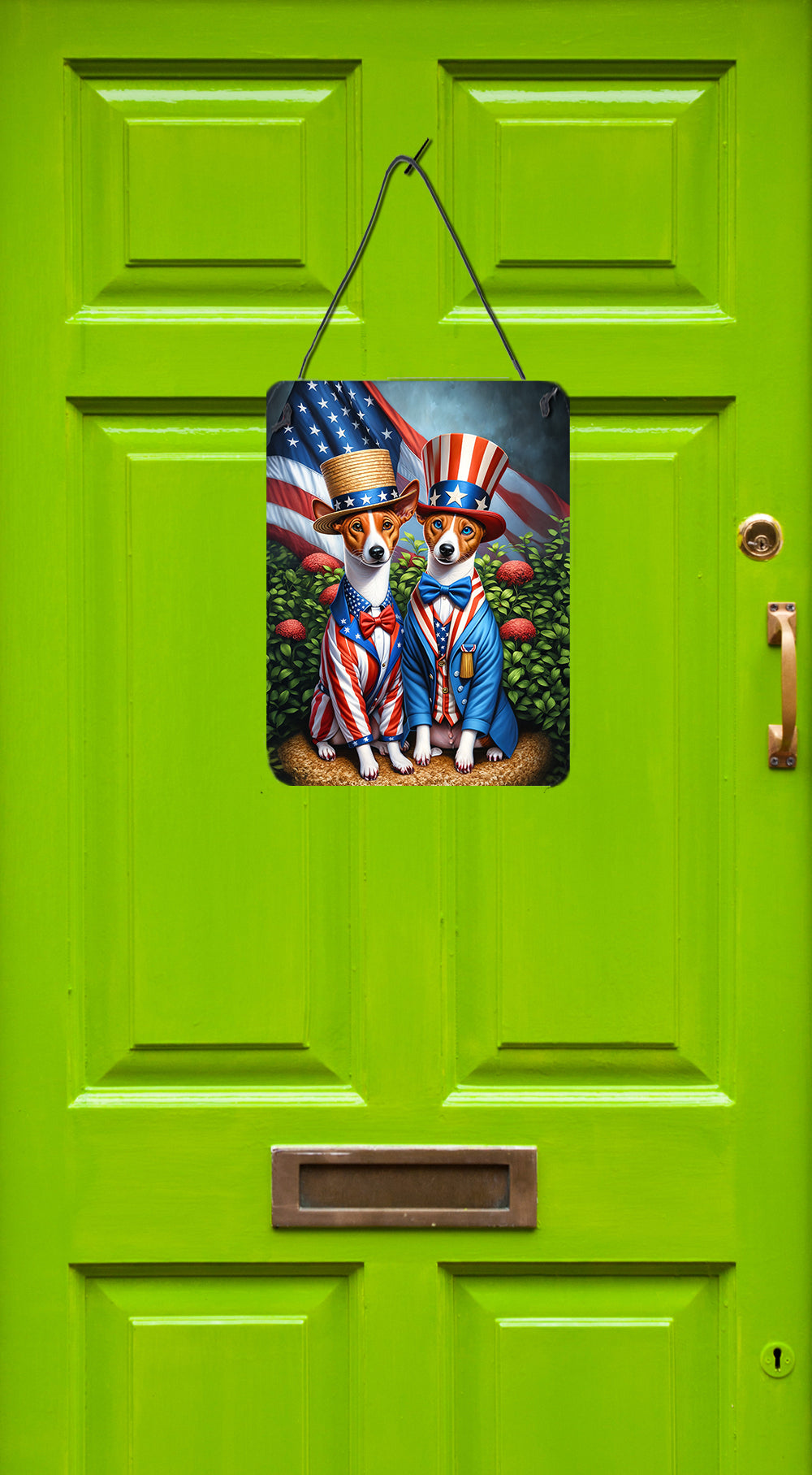 All American Basenji Wall or Door Hanging Prints Aluminum Metal Sign Kitchen Wall Bar Bathroom Plaque Home Decor Front Door Plaque, 12x16, Multicolor