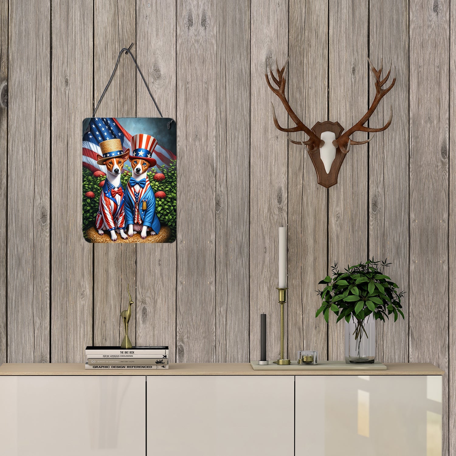 All American Basenji Wall or Door Hanging Prints Aluminum Metal Sign Kitchen Wall Bar Bathroom Plaque Home Decor Front Door Plaque, 12x16, Multicolor