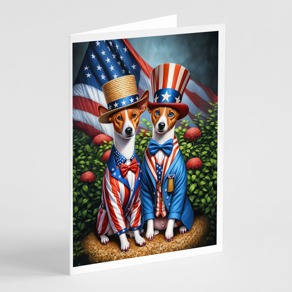 All American Basenji Greeting Cards Pack of 8 Blank Cards with Envelopes Whimsical A7 Size 5x7