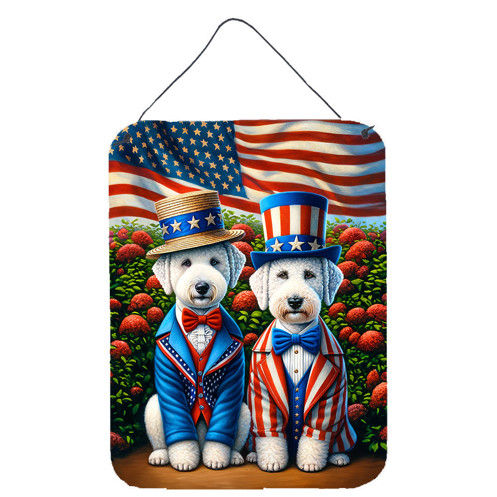 All American Bedlington Terrier Wall or Door Hanging Prints Aluminum Metal Sign Kitchen Wall Bar Bathroom Plaque Home Decor Front Door Plaque, 12x16, Multicolor