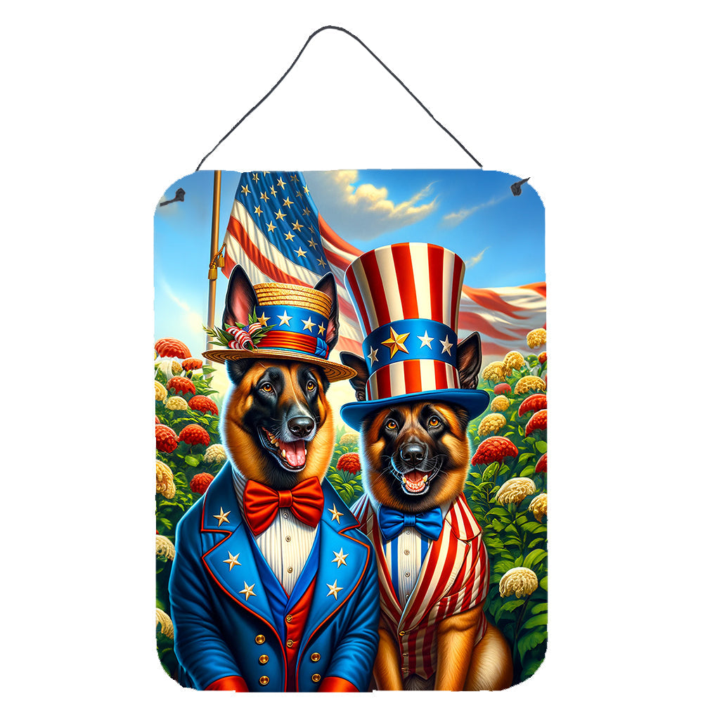 All American Belgian Malinois Wall or Door Hanging Prints Aluminum Metal Sign Kitchen Wall Bar Bathroom Plaque Home Decor Front Door Plaque, 12x16, Multicolor