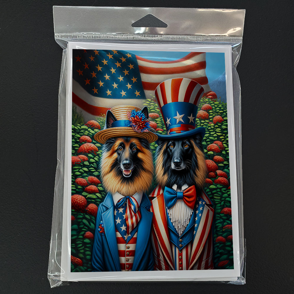 All American Belgian Tervuren Greeting Cards Pack of 8 Blank Cards with Envelopes Whimsical A7 Size 5x7