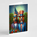 All American Bloodhound Greeting Cards Pack of 8 Blank Cards with Envelopes Whimsical A7 Size 5x7