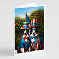 All American Border Collie Greeting Cards Pack of 8 Blank Cards with Envelopes Whimsical A7 Size 5x7