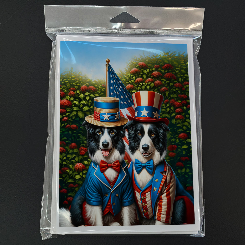 All American Border Collie Greeting Cards Pack of 8 Blank Cards with Envelopes Whimsical A7 Size 5x7