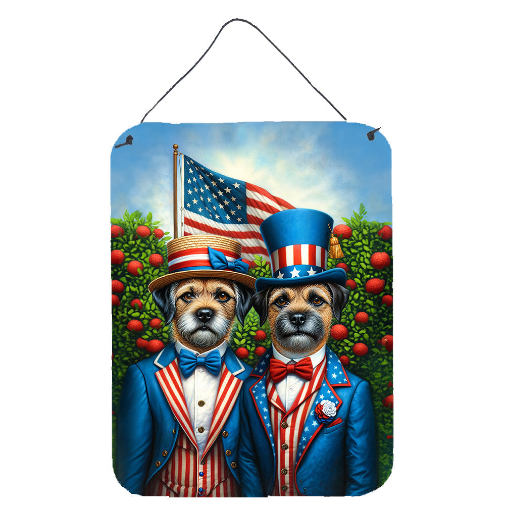 All American Border Terrier Wall or Door Hanging Prints Aluminum Metal Sign Kitchen Wall Bar Bathroom Plaque Home Decor Front Door Plaque, 12x16, Multicolor