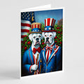 All American White Boxer Greeting Cards Pack of 8 Blank Cards with Envelopes Whimsical A7 Size 5x7