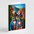 All American Boxer Greeting Cards Pack of 8 Blank Cards with Envelopes Whimsical A7 Size 5x7