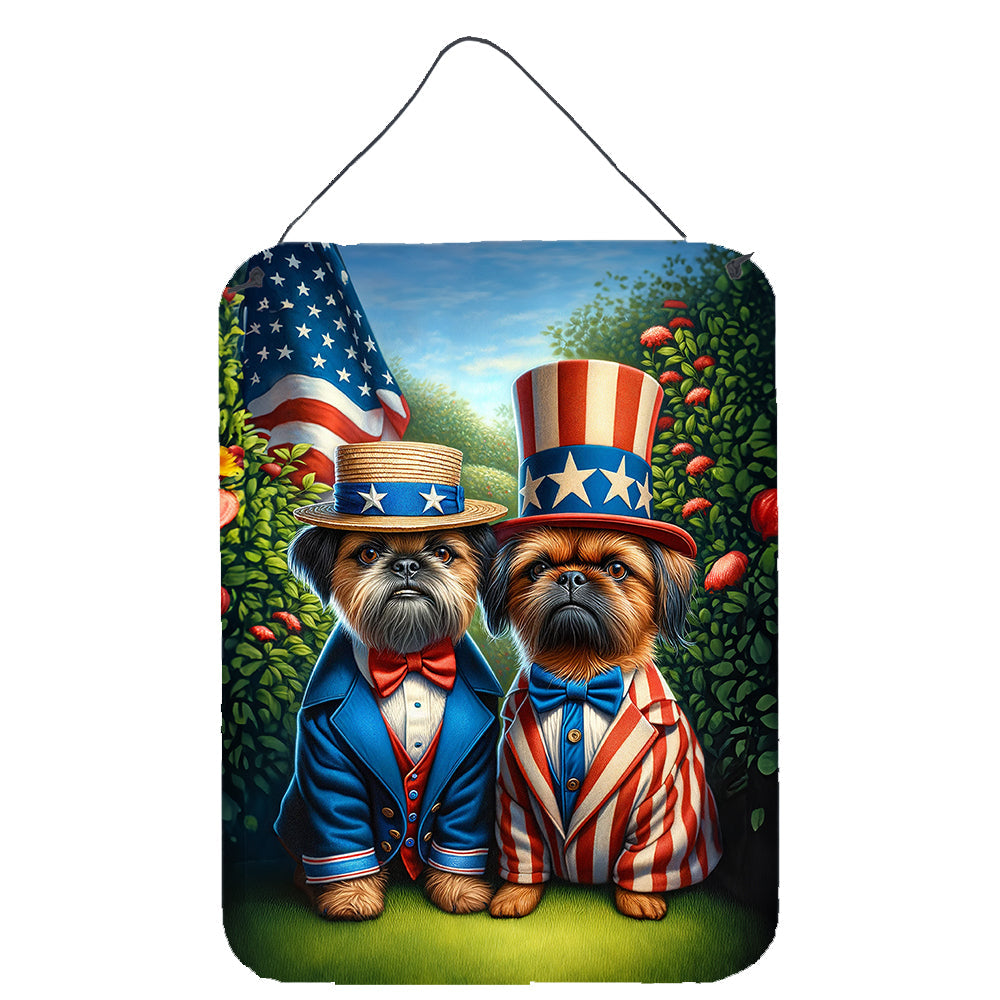All American Brussels Griffon Wall or Door Hanging Prints Aluminum Metal Sign Kitchen Wall Bar Bathroom Plaque Home Decor Front Door Plaque, 12x16, Multicolor