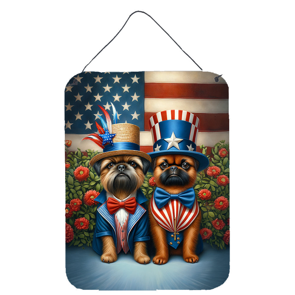 All American Brussels Griffon Wall or Door Hanging Prints Aluminum Metal Sign Kitchen Wall Bar Bathroom Plaque Home Decor Front Door Plaque, 12x16, Multicolor