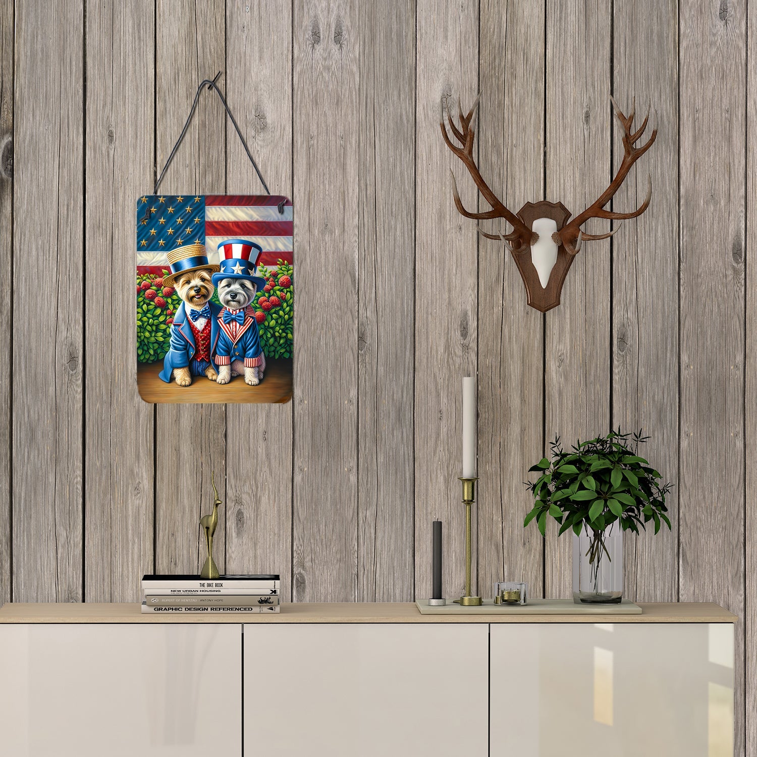 All American Cairn Terrier Wall or Door Hanging Prints Aluminum Metal Sign Kitchen Wall Bar Bathroom Plaque Home Decor Front Door Plaque, 12x16, Multicolor