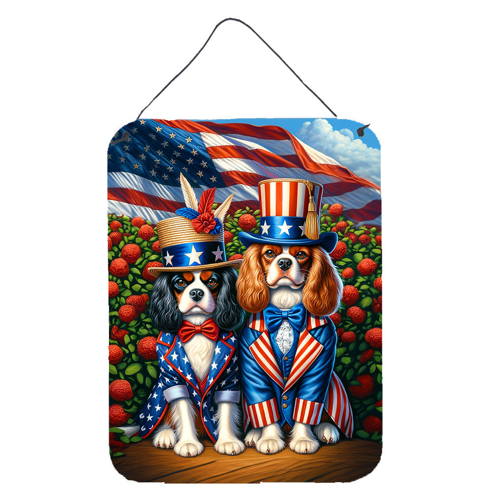 All American Cavalier Spaniel Wall or Door Hanging Prints Aluminum Metal Sign Kitchen Wall Bar Bathroom Plaque Home Decor Front Door Plaque, 12x16, Multicolor