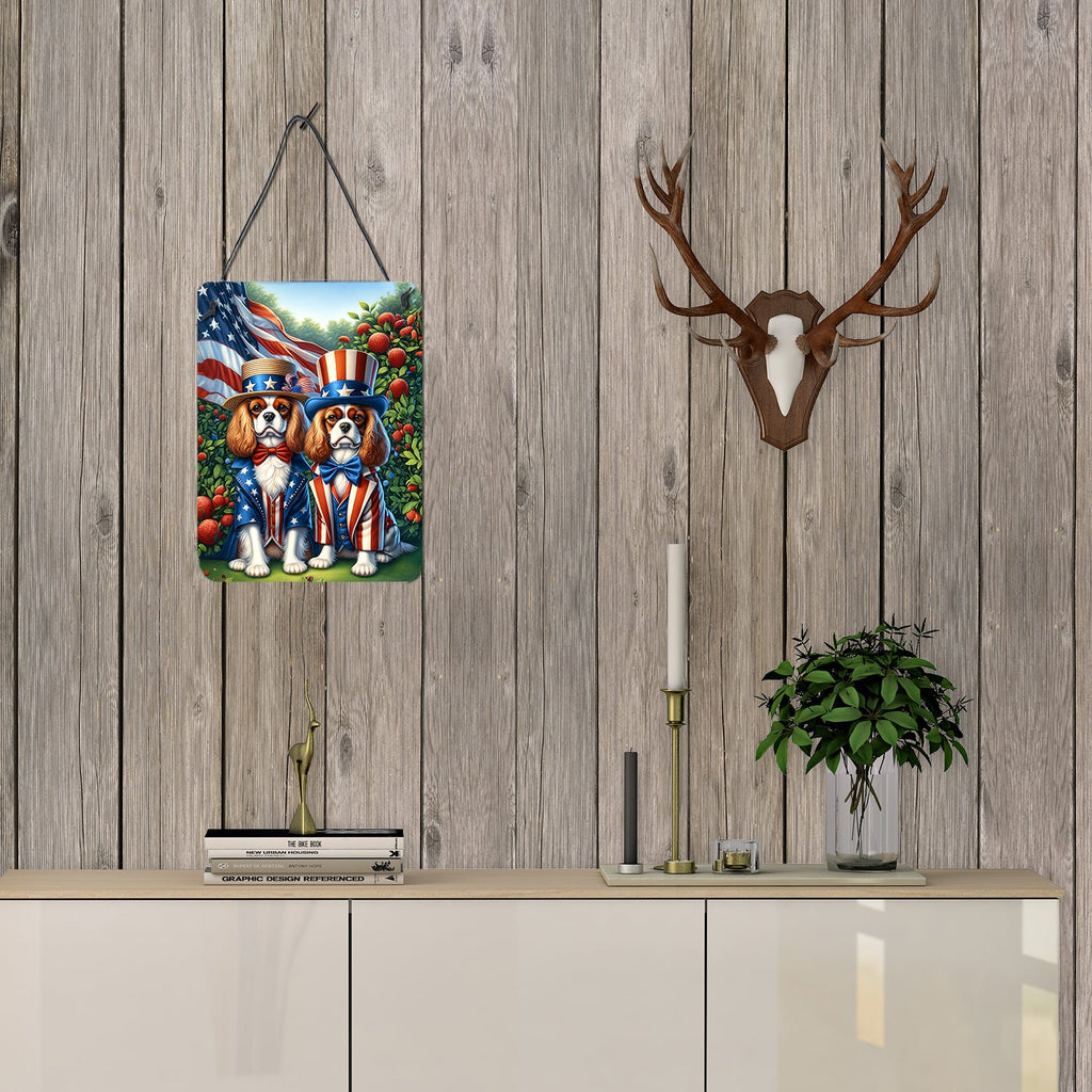 All American Cavalier Spaniel Wall or Door Hanging Prints Aluminum Metal Sign Kitchen Wall Bar Bathroom Plaque Home Decor Front Door Plaque, 12x16, Multicolor