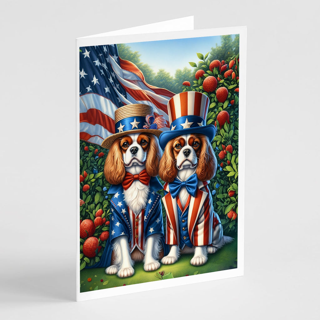 All American Cavalier Spaniel Greeting Cards Pack of 8 Blank Cards with Envelopes Whimsical A7 Size 5x7