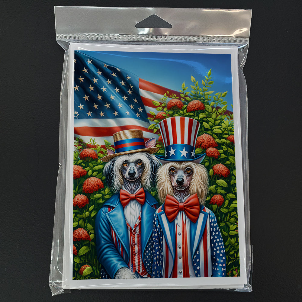 All American Chinese Crested Greeting Cards Pack of 8 Blank Cards with Envelopes Whimsical A7 Size 5x7