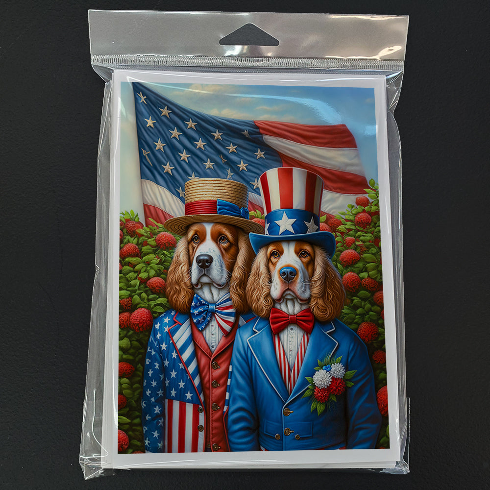 All American Clumber Spaniel Greeting Cards Pack of 8 Blank Cards with Envelopes Whimsical A7 Size 5x7