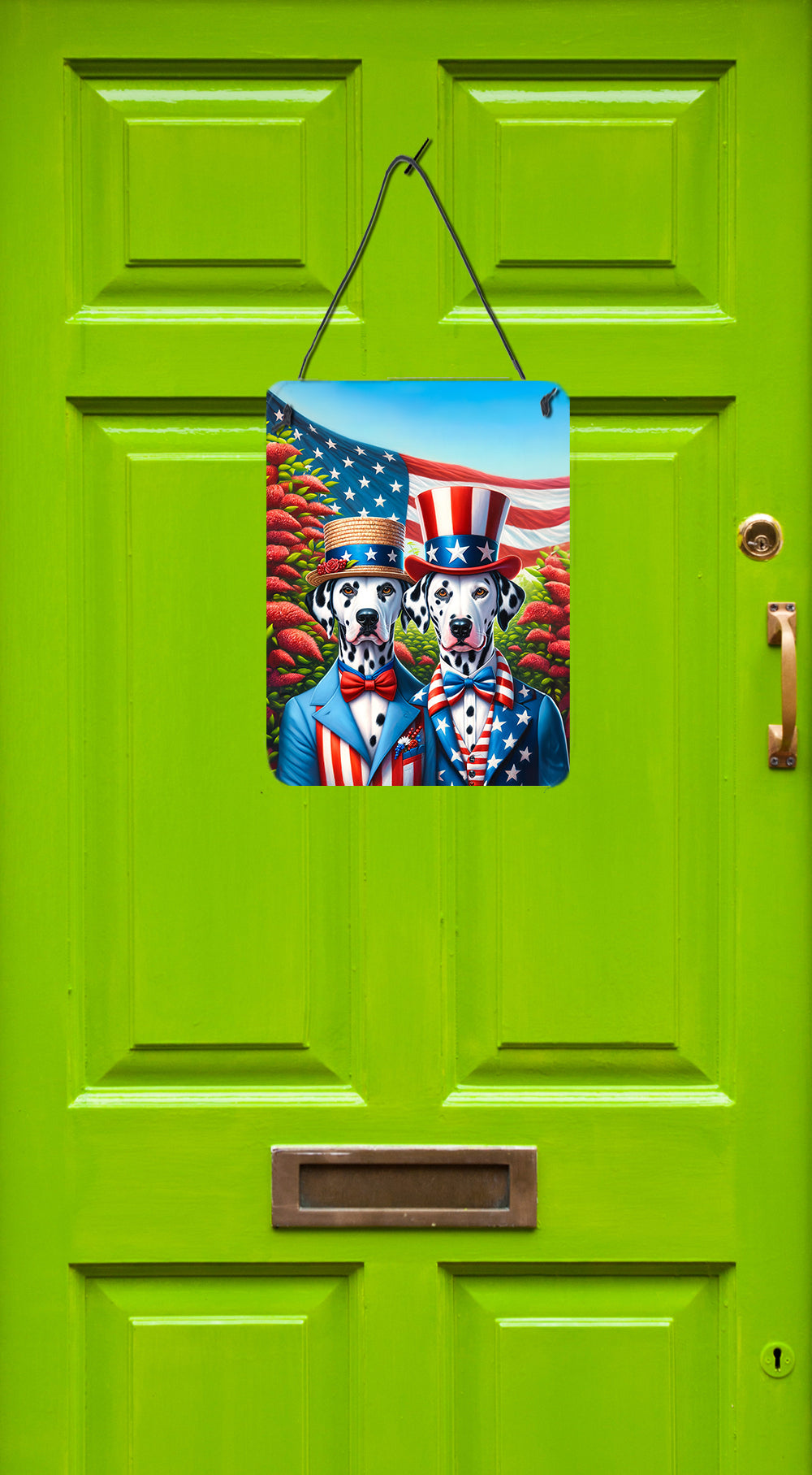 All American Dalmatian Wall or Door Hanging Prints Aluminum Metal Sign Kitchen Wall Bar Bathroom Plaque Home Decor Front Door Plaque, 12x16, Multicolor