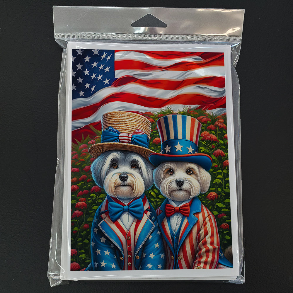 All American Dandie Dinmont Terrier Greeting Cards Pack of 8 Blank Cards with Envelopes Whimsical A7 Size 5x7