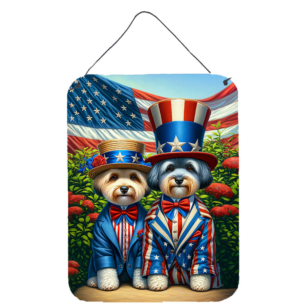 All American Dandie Dinmont Terrier Wall or Door Hanging Prints Aluminum Metal Sign Kitchen Wall Bar Bathroom Plaque Home Decor Front Door Plaque, 12x16, Multicolor