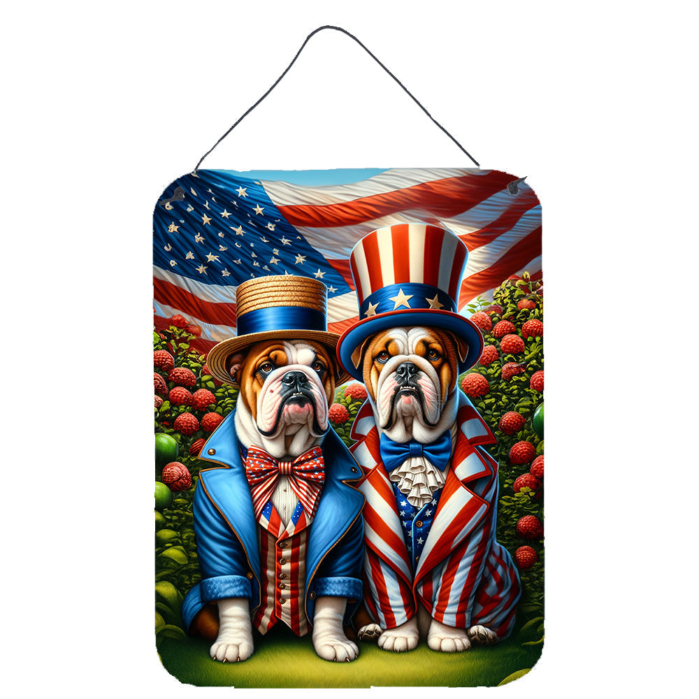 All American English Bulldog Wall or Door Hanging Prints Aluminum Metal Sign Kitchen Wall Bar Bathroom Plaque Home Decor Front Door Plaque, 12x16, Multicolor