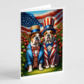 All American English Bulldog Greeting Cards Pack of 8 Blank Cards with Envelopes Whimsical A7 Size 5x7
