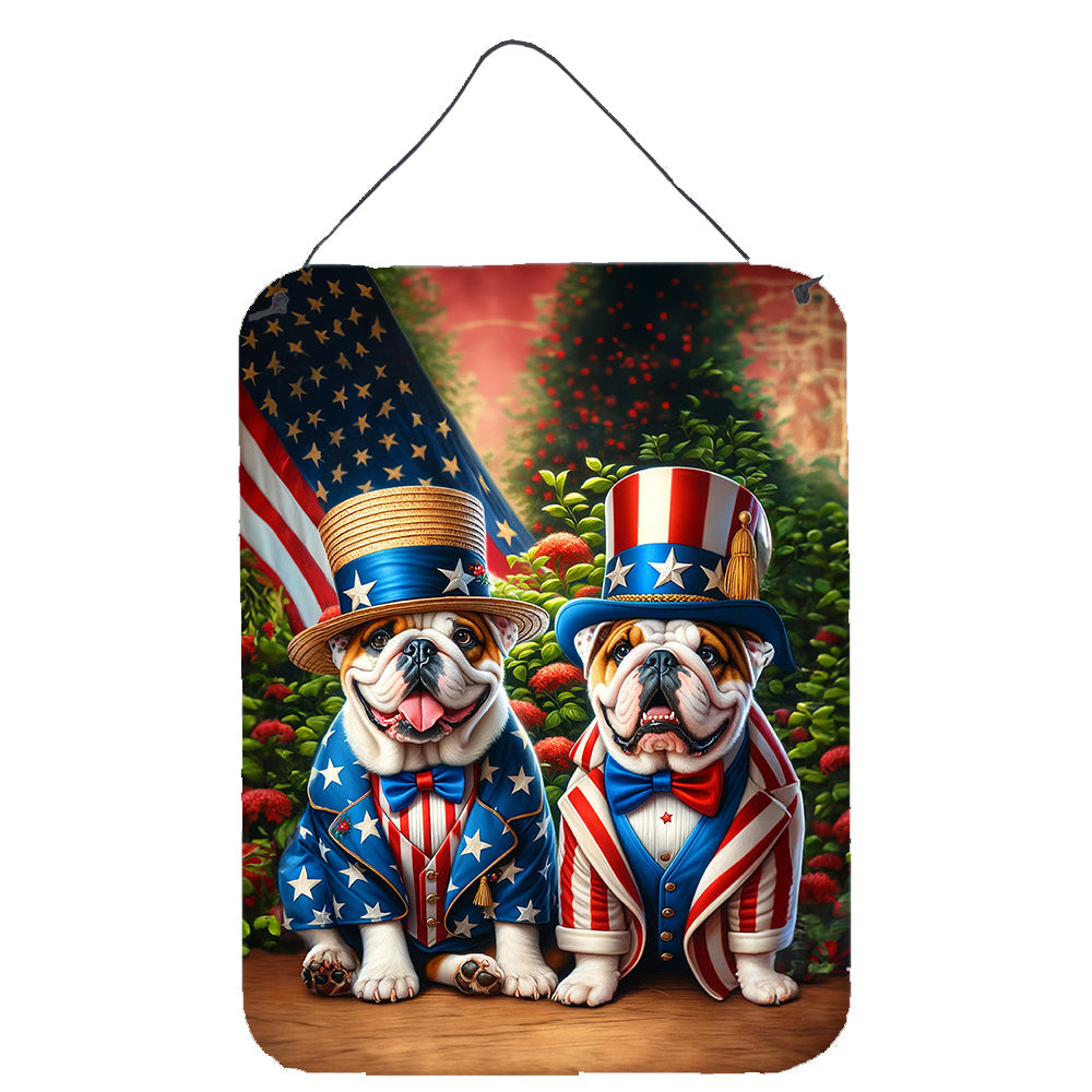 All American English Bulldog Wall or Door Hanging Prints Aluminum Metal Sign Kitchen Wall Bar Bathroom Plaque Home Decor Front Door Plaque, 12x16, Multicolor