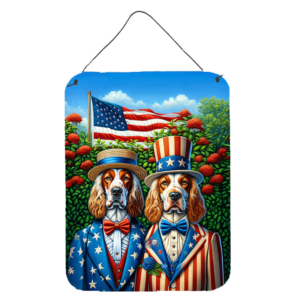 All American English Setter Wall or Door Hanging Prints Aluminum Metal Sign Kitchen Wall Bar Bathroom Plaque Home Decor Front Door Plaque, 12x16, Multicolor
