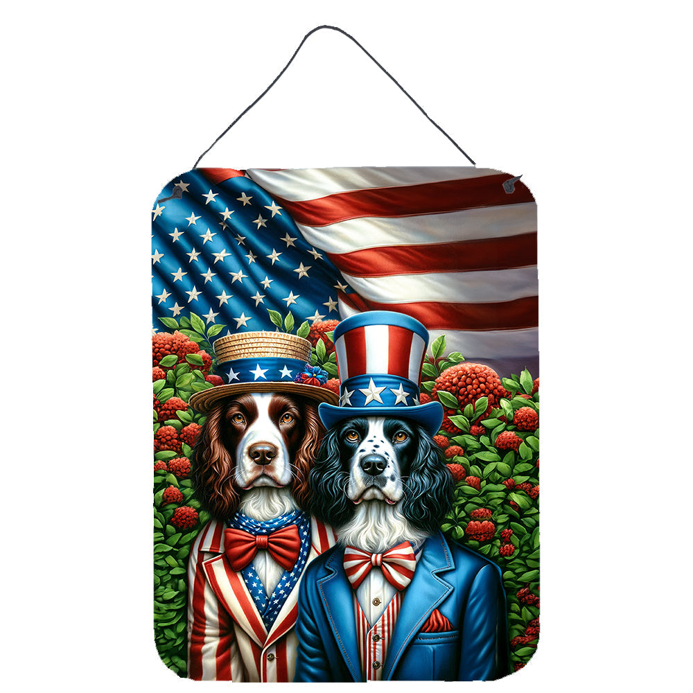 All American English Springer Spaniel Wall or Door Hanging Prints Aluminum Metal Sign Kitchen Wall Bar Bathroom Plaque Home Decor Front Door Plaque, 12x16, Multicolor