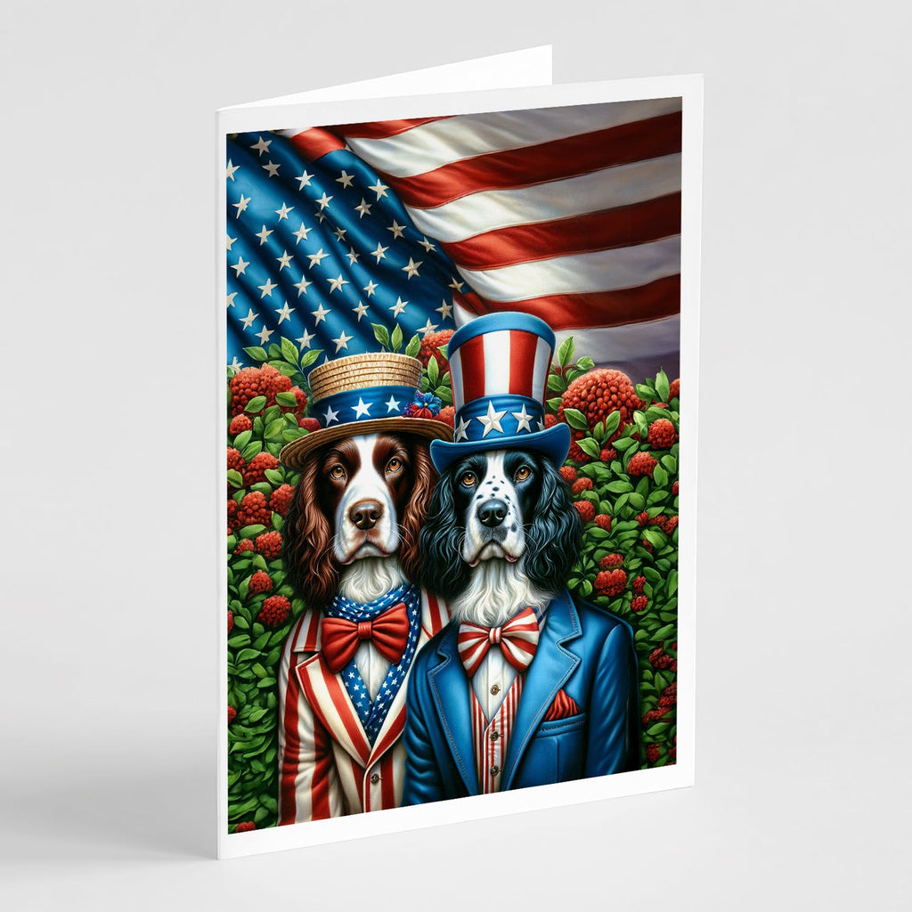All American English Springer Spaniel Greeting Cards Pack of 8 Blank Cards with Envelopes Whimsical A7 Size 5x7